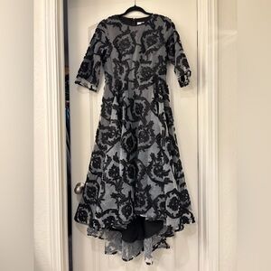 Dainty Jewells Black Floral Kids Dress